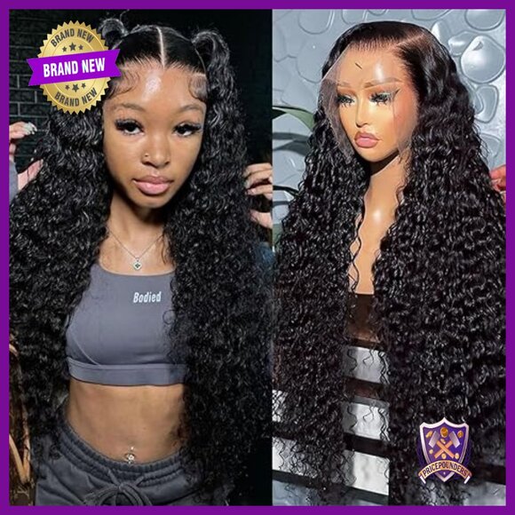 30 Inch 13x6 Water Wave Lace Front Wig Human Hair 210% Density Wet Wavy main image 4